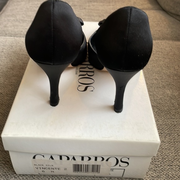 Caparros Black Satin High Heel Shoes - Picture 3 of 5